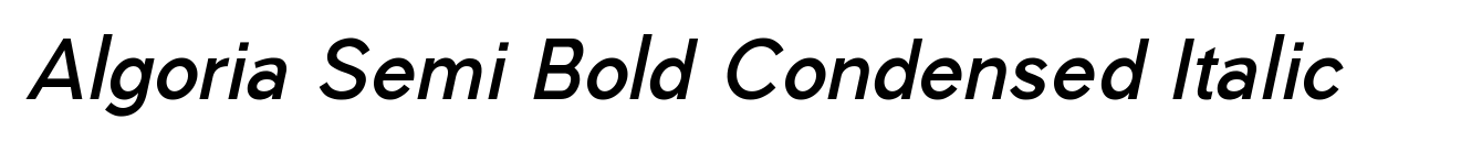 Algoria Semi Bold Condensed Italic image